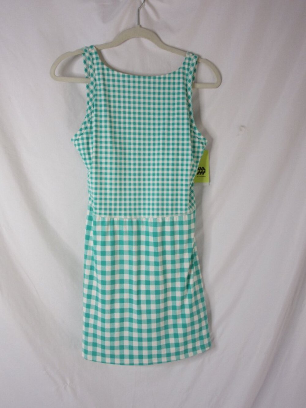All in Motion Dress Activewear Tank with Shorts Green Gingham Size Medium NWT